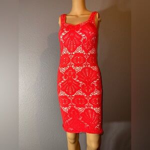 Free people! Chic Red Lace design Mini Dress